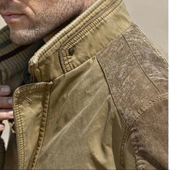 2XL NEW Tebreux Men's Winter Fall Long Sleeve Jacket  Brown Bomber Outdoor Tan - Picture 8 of 12